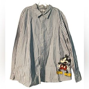 Disney Store Mickey Mouse Men's XXL Graphic Long Sleeve Button Down